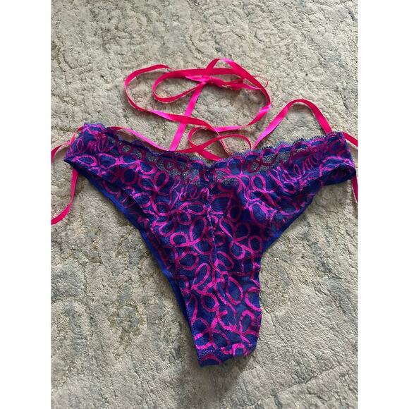 XL Ribbon Lace Blue & Multi & Pink Underwear - Picture 4 of 4